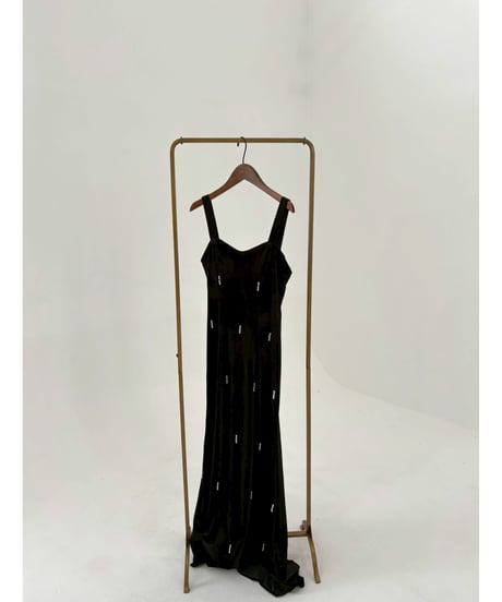 Beroa Pearl Accent Black Long Dress