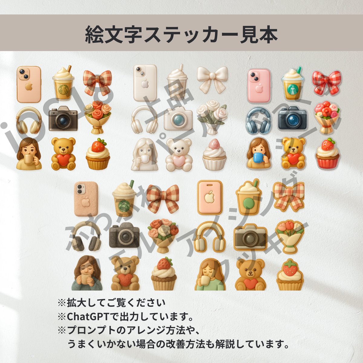 再販OK】デジタルステッカー顧客説明ガイド＋絵文字プロンプトセット 