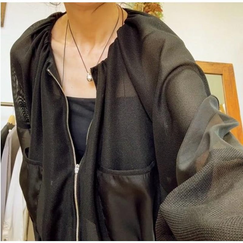 Lallia Mu／ラリアムーのギャザーネックメッシュブルゾン/2512285