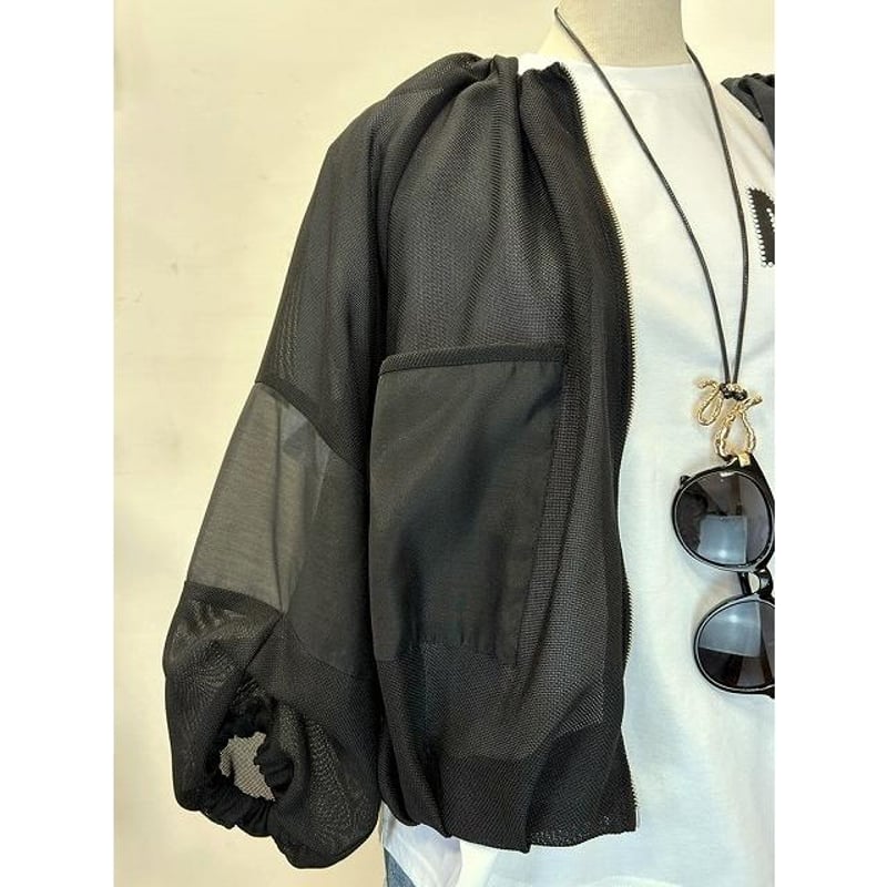 Lallia Mu／ラリアムーのギャザーネックメッシュブルゾン/2512285