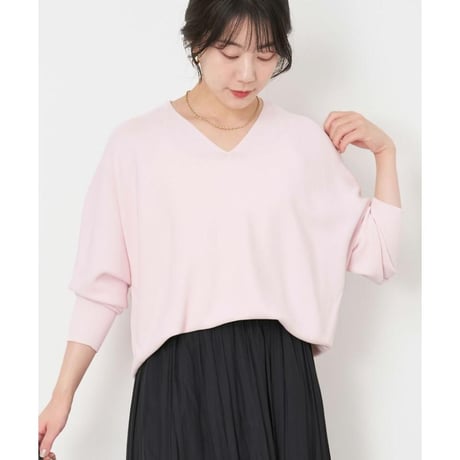 MICA&DEAL／マイカ＆ディールのホールガーメントVネックプルオーバー/0125108004/ピンク