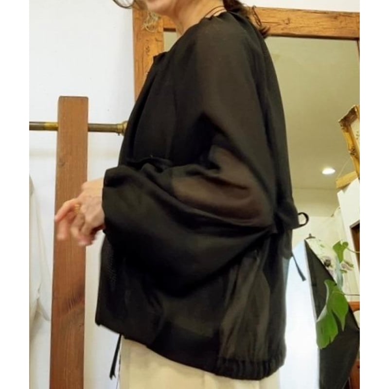 Lallia Mu／ラリアムーのギャザーネックメッシュブルゾン/2512285