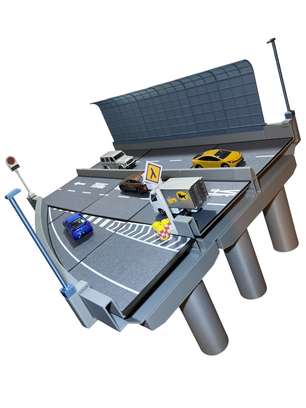 【即納】1:64ミニカージオラマ 高速道路 合流基本アソートセット【4点セット】 1:64 高速道路 合流基本セット | ミニカージオラマの「ユージン