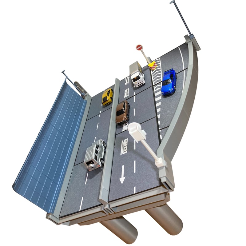 【即納】1:64ミニカージオラマ 高速道路 合流基本アソートセット【4点セット】 1:64 高速道路 合流基本セット | ミニカージオラマの「ユージン