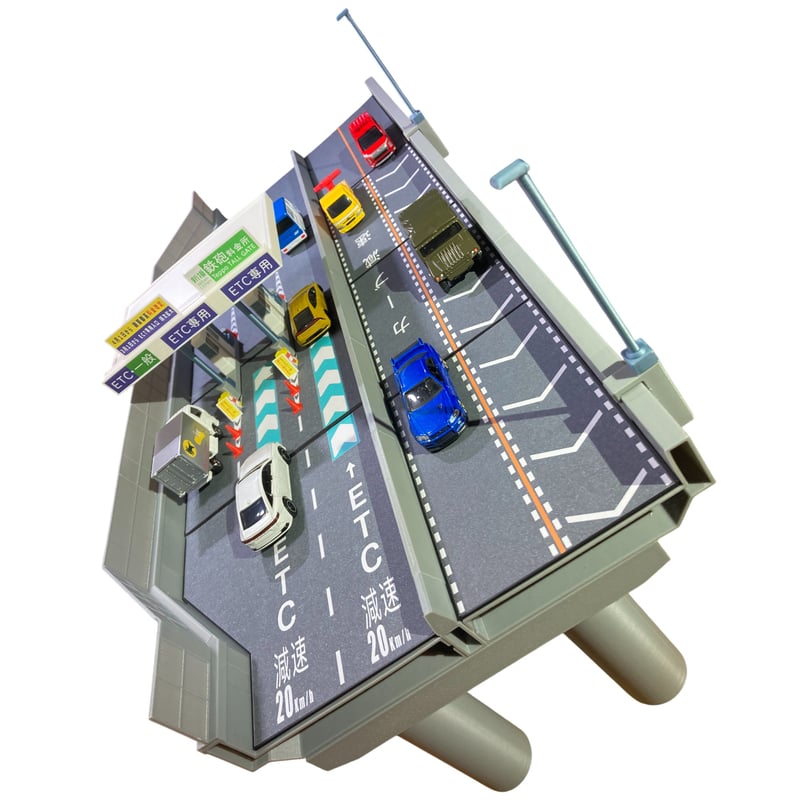 1/64スケール 高速道路 料金所セットミニカー２台付き 1:64 高速道路 料金所セット | ミニカージオラマの「ユージンモデル」