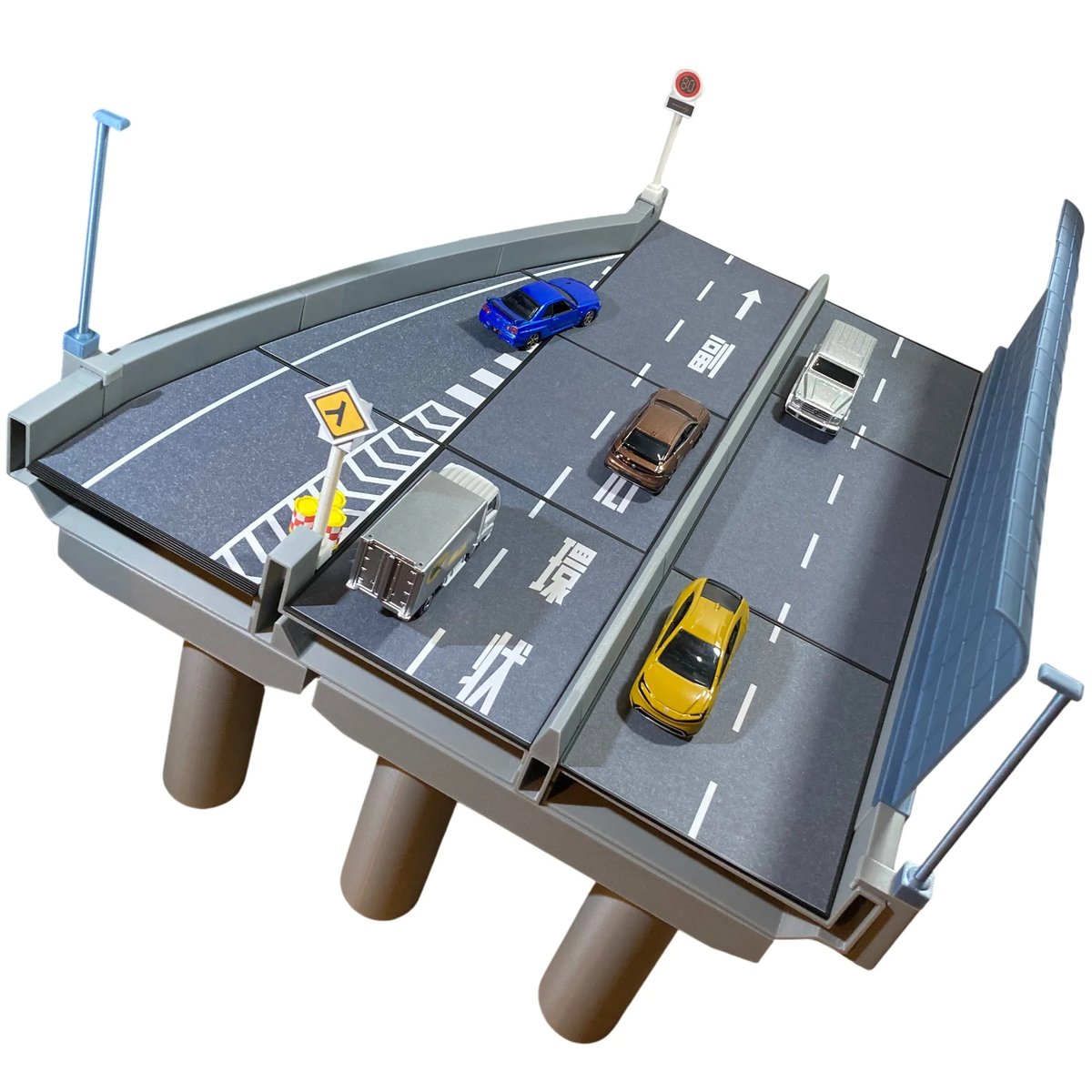 1:64 高速道路 合流基本セット | ミニカージオラマの「ユージン