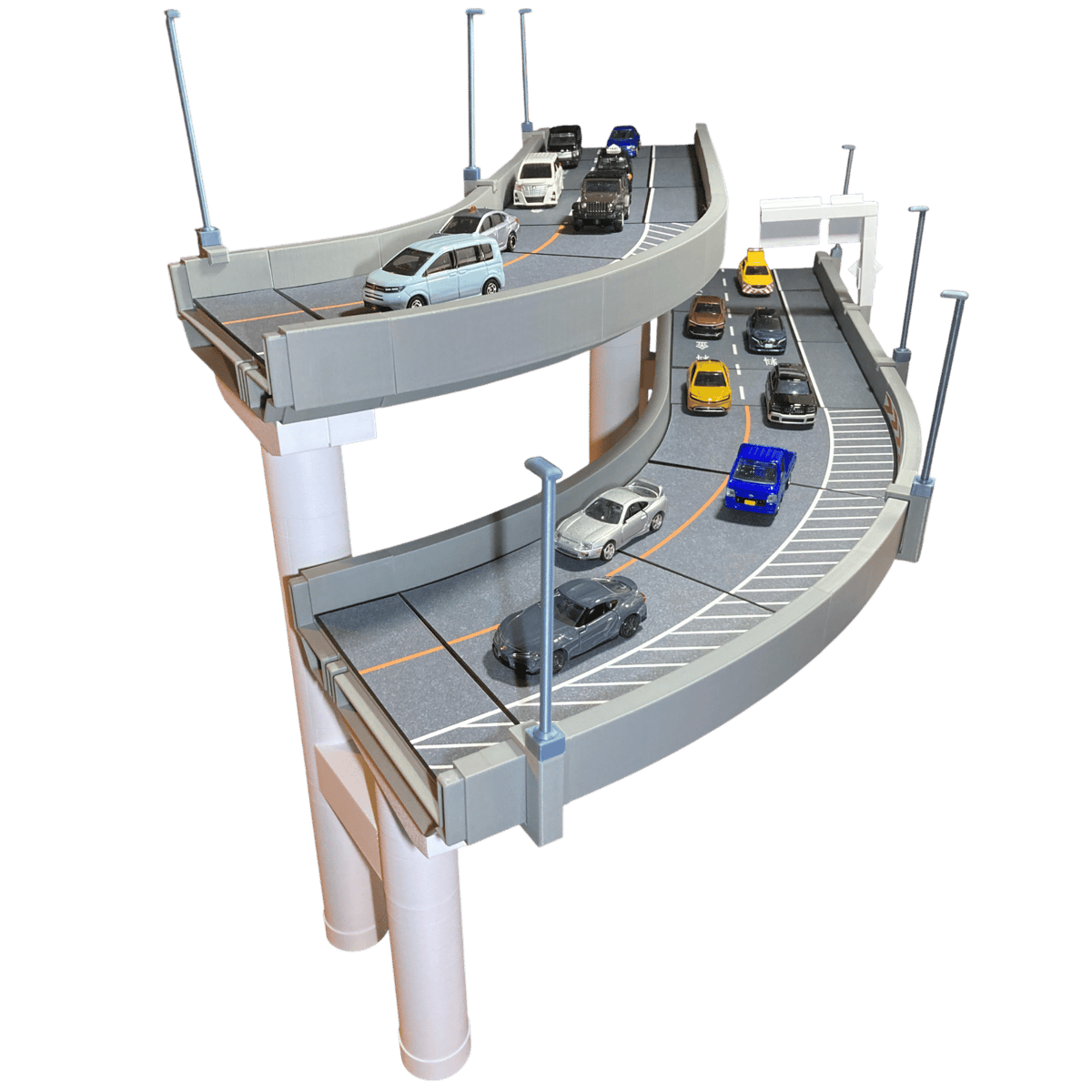 1:64 高速道路 立体交差カーブセット1 | ミニカージオラマの