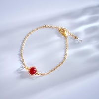 誕生石 ブレスレット チェーン ルビー 7月 華奢 細身 重ねづけ　chsm-14656-rub