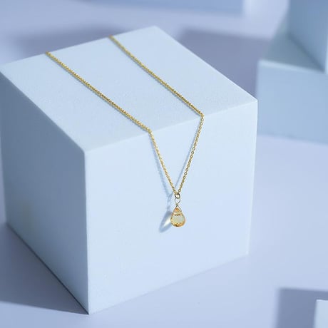ネックレス シトリン 天然石 しずくネックレス 一粒 アクセサリー ゴールド シンプル カジュアル 華奢 重ね付け シルバー925 S925 ステンレス chsm-14621-cit