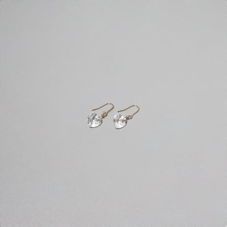 ピアス 水晶 クォーツ クリスタル 天然石 ハート アクセサリー ゴールド 一粒 　chs-m-14770