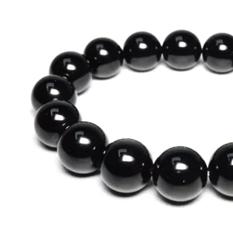 【高品質】 黒水晶 モリオン 5A 12mm ブレスレット　ra6116