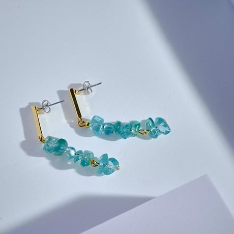 ピアス アパタイト 天然石 さざれ石 さざれ スティック 　chsm-14769-apa
