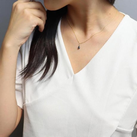ネックレス インディゴ ブルー カイヤナイト 天然石 しずくネックレス 一粒 アクセサリー ゴールド シルバー925 ステンレス chsm-14621-ibkya