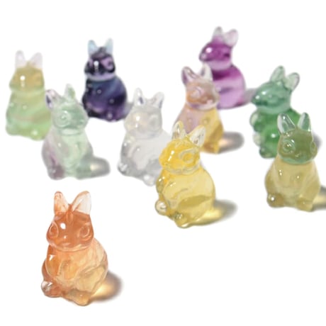 フローライト うさぎ ウサギ 置き物 単品　mi13677