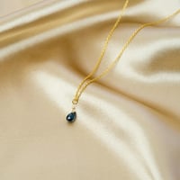 ネックレス インディゴ ブルー カイヤナイト 天然石 しずくネックレス 一粒 アクセサリー ゴールド シルバー925 ステンレス chsm-14621-ibkya