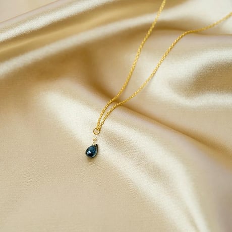 ネックレス インディゴ ブルー カイヤナイト 天然石 しずくネックレス 一粒 アクセサリー ゴールド シルバー925 ステンレス chsm-14621-ibkya