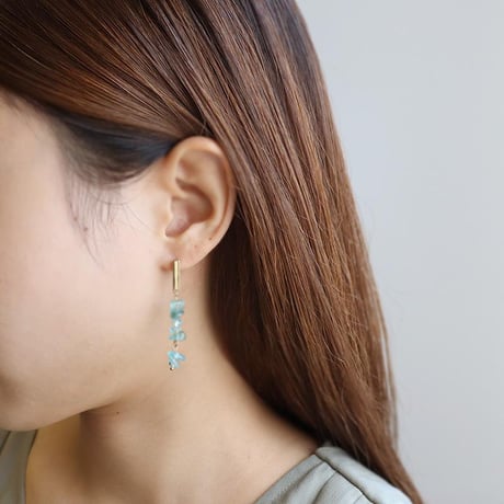 ピアス アパタイト 天然石 さざれ石 さざれ スティック 　chsm-14769-apa