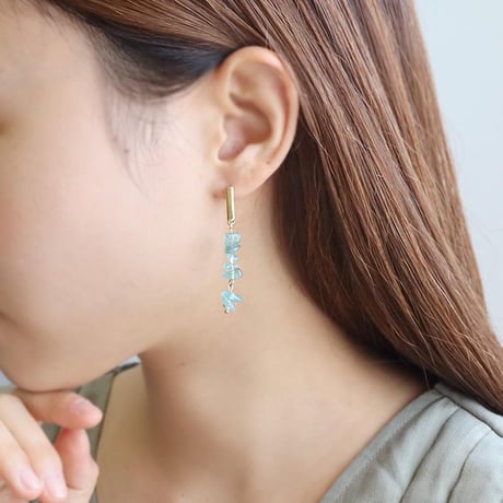 ピアス アパタイト 天然石 さざれ石 さざれ スティック 　chsm-14769-apa