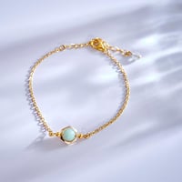 誕生石 ブレスレット チェーン 翡翠 5月 華奢 細身 重ねづけ　chsm-14656-jad