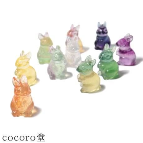 フローライト うさぎ ウサギ 置き物 単品　mi13677