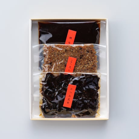 詰合せ4 ＜かつお昆布＋山椒入しらす煮＋鯛味噌＞