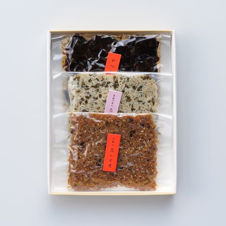 詰合せ5 ＜山椒入しらす煮＋紫蘇の実入しらす煮＋かつお昆布＞