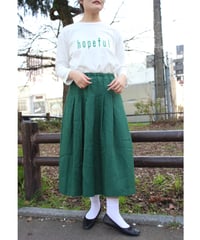 リネンタックスカート【60ダークグリーン】