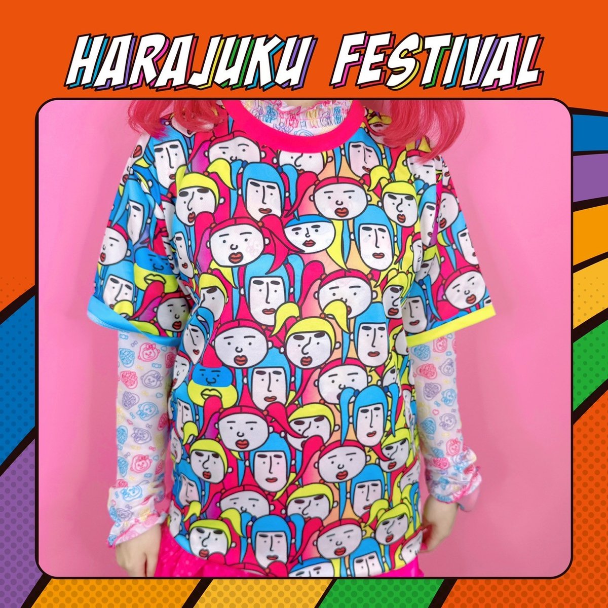 竹ぱら顔カオスTシャツ | Harajuku Festival Official Onlin