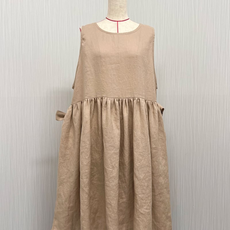 gather/エプロンドレス linen gather apron dress” / リネンギャザーエプロンドレス | R