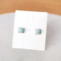ラリマーのカボションピアス（5mm）14kgf