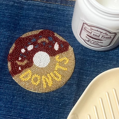 ビーズコースター　DONUTS