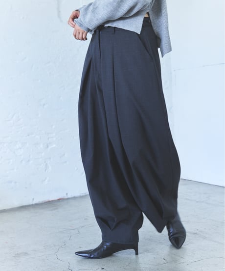 Balloon Wide Trousers(Dark Gray)