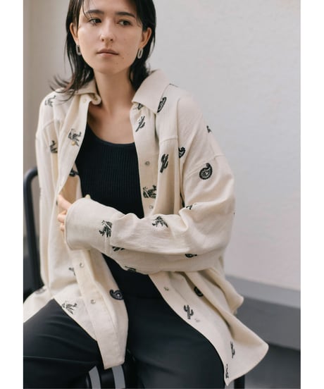 Embroidered Oversized Shirt