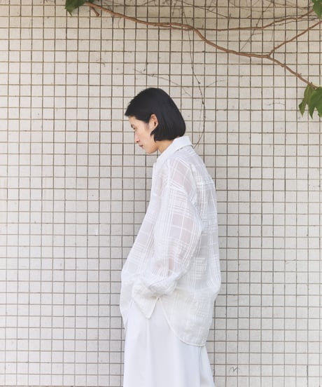 Sheer Jacquard Check Shirt