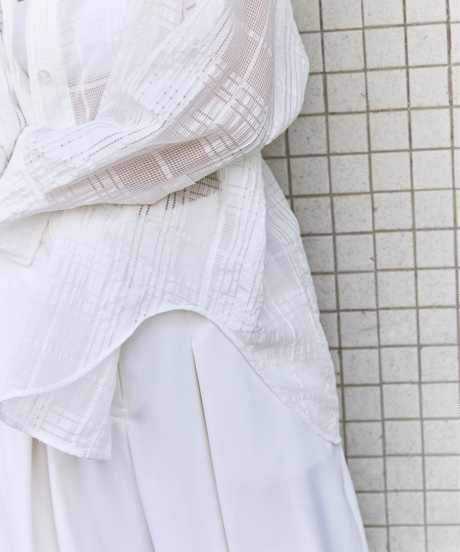 Sheer Jacquard Check Shirt