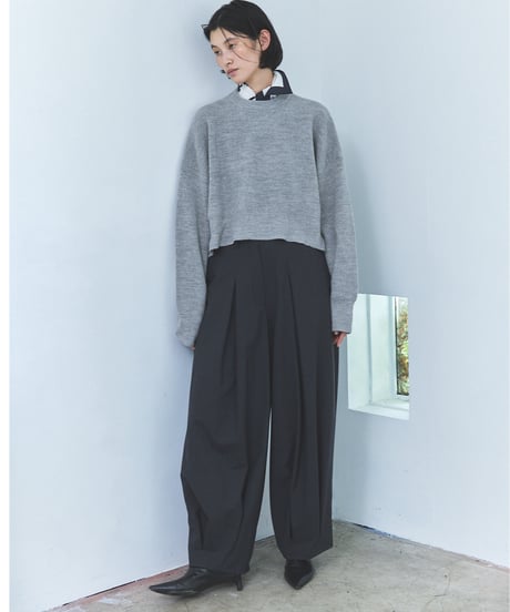 Balloon Wide Trousers(Dark Gray)