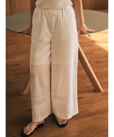 Cotton Scallop  Pants
