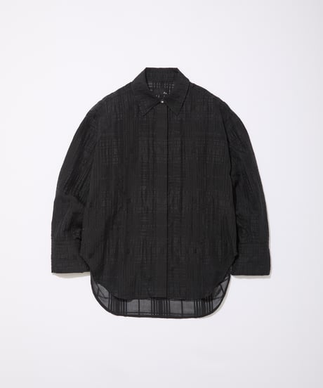 Sheer Jacquard Check Shirt