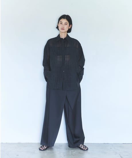 Sheer Jacquard Check Shirt