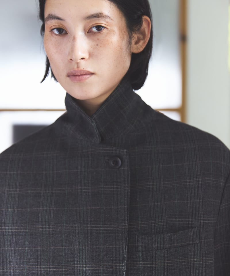 437 新品 五大陸  デルフィノグレンチェック ソフトツィードジャケットBB6 セール】グレンチェックダブルテーラードジャケット（金ボタン