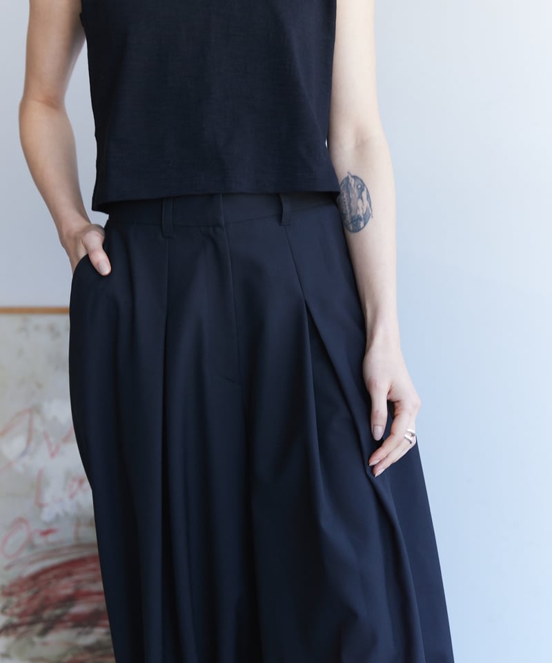 Balloon wide trousers(Black) | As,