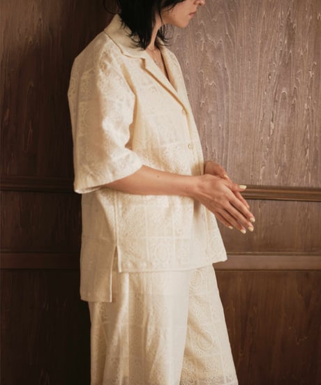 Cotton Lace Half Sleeve Shirt