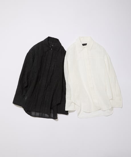 Sheer Jacquard Check Shirt