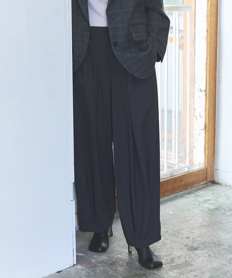 Balloon Wide Trousers(Dark Gray)