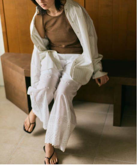Cotton Scallop  Pants