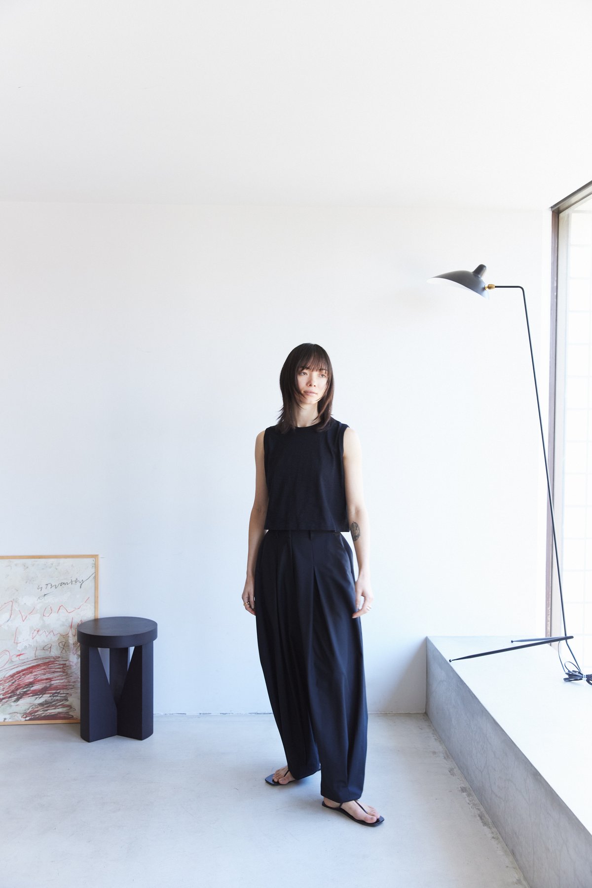 Balloon wide trousers(Black) | As,