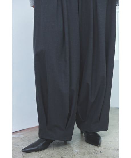 Balloon Wide Trousers(Dark Gray)