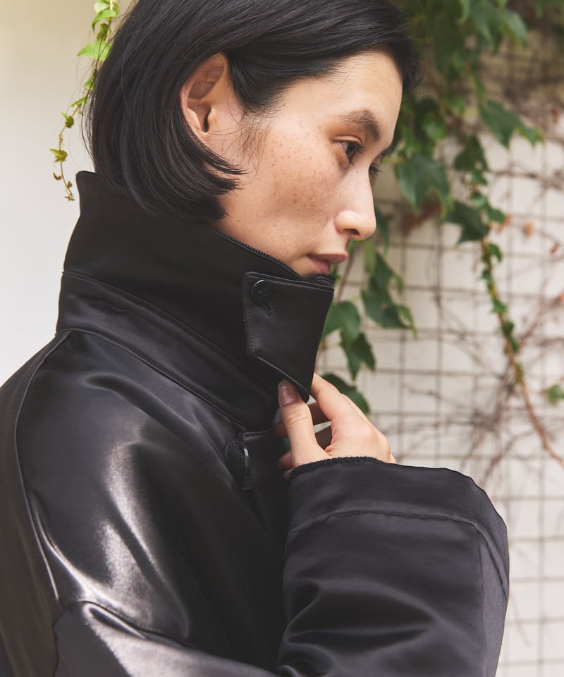 As, oversized satinblousonオーバーサイズサテンブルゾン Oversized Satin Blouson | As,