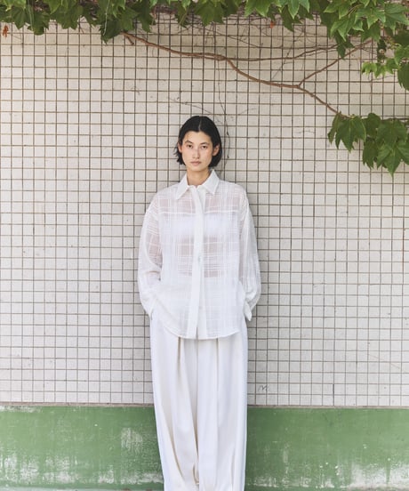 Sheer Jacquard Check Shirt