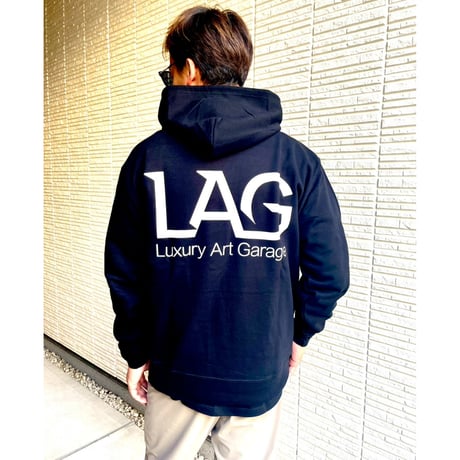 LAGNAオリジナルスタッフロゴ仕様プルオーバーパーカー10.0oz LAGロゴ